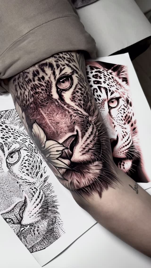 ciudadreal,tatuaje,blackandgreytattoo,realism,jaguar